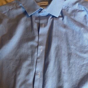 Calvin Klein blue plaid button down